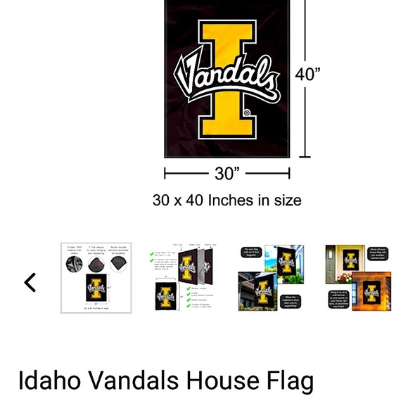University of Idaho (30x40”) Vandals Logo College House Flag - Picture 7 of 8